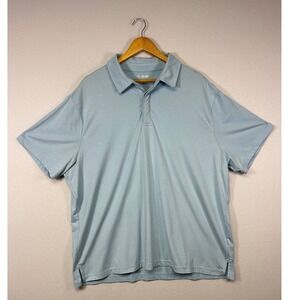 Athleisure ALGO Mens XXL Blue Performance Polo Short Sleeve Stretch Gulf Sporty